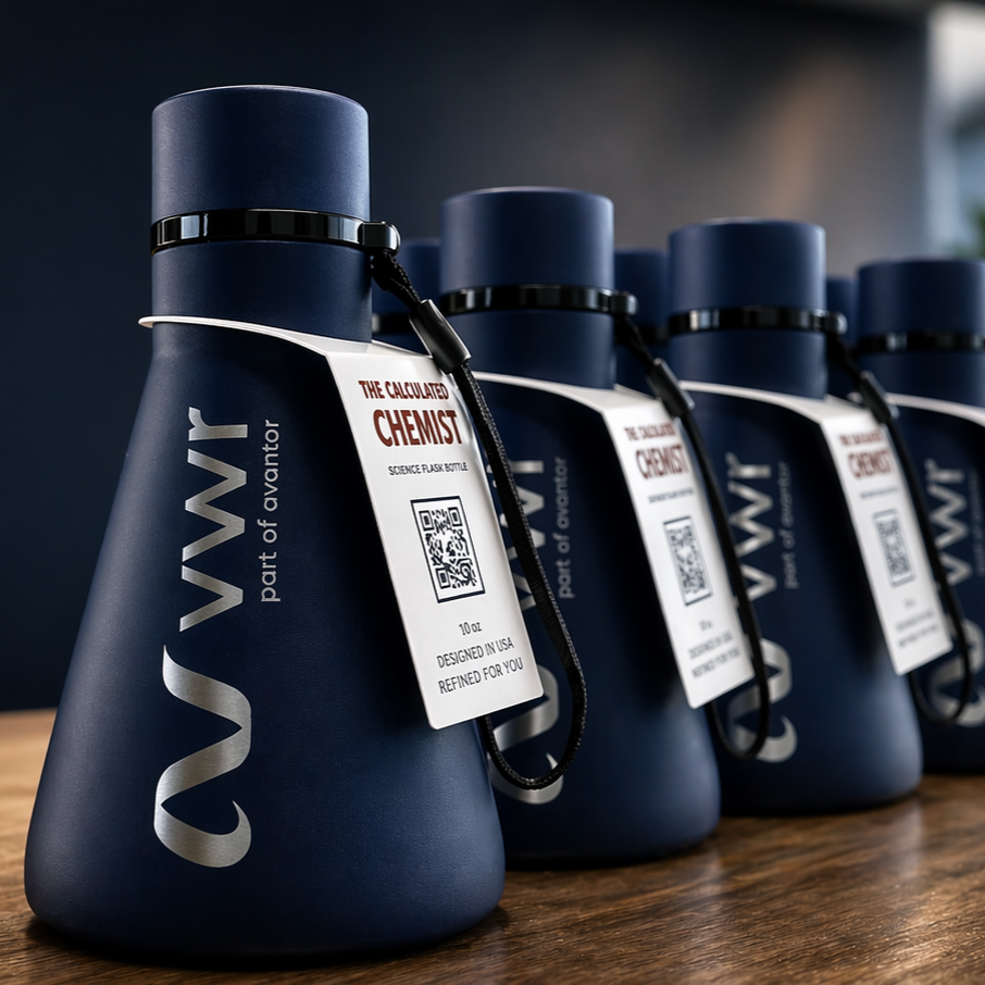 Permanent laser-engraved lettering on a Flask Vessel