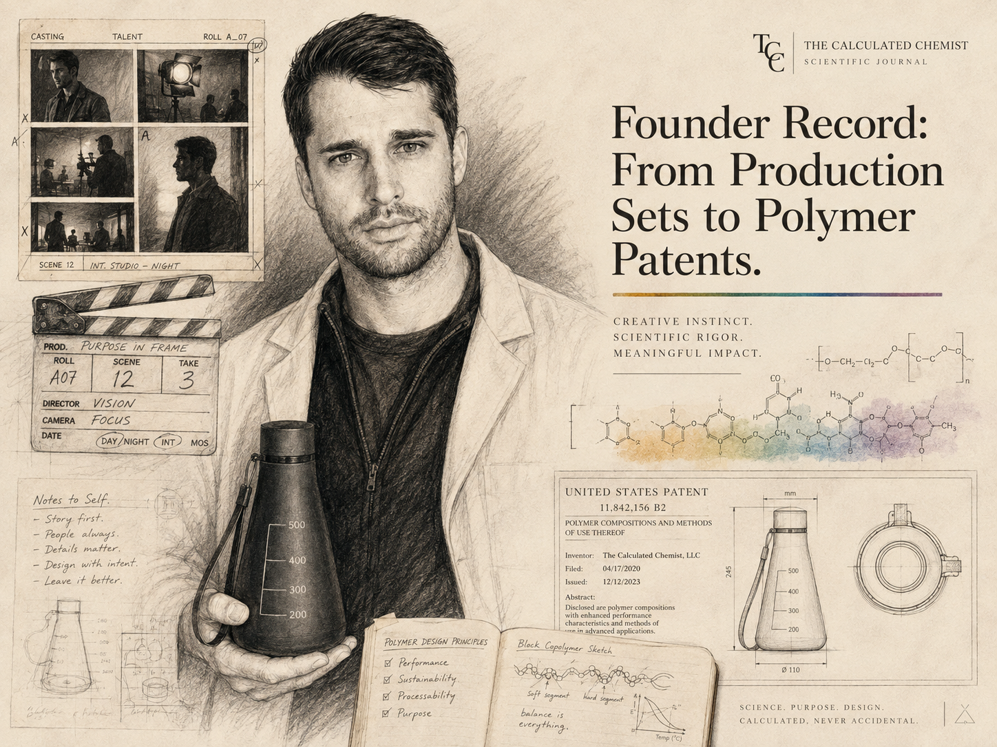 Founder Record: From Production Sets to Polymer Patents
