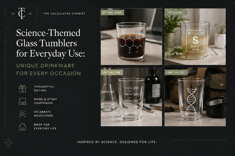 Science-Themed Glass Tumblers for Everyday Use: Unique Drinkware for Every Occasion