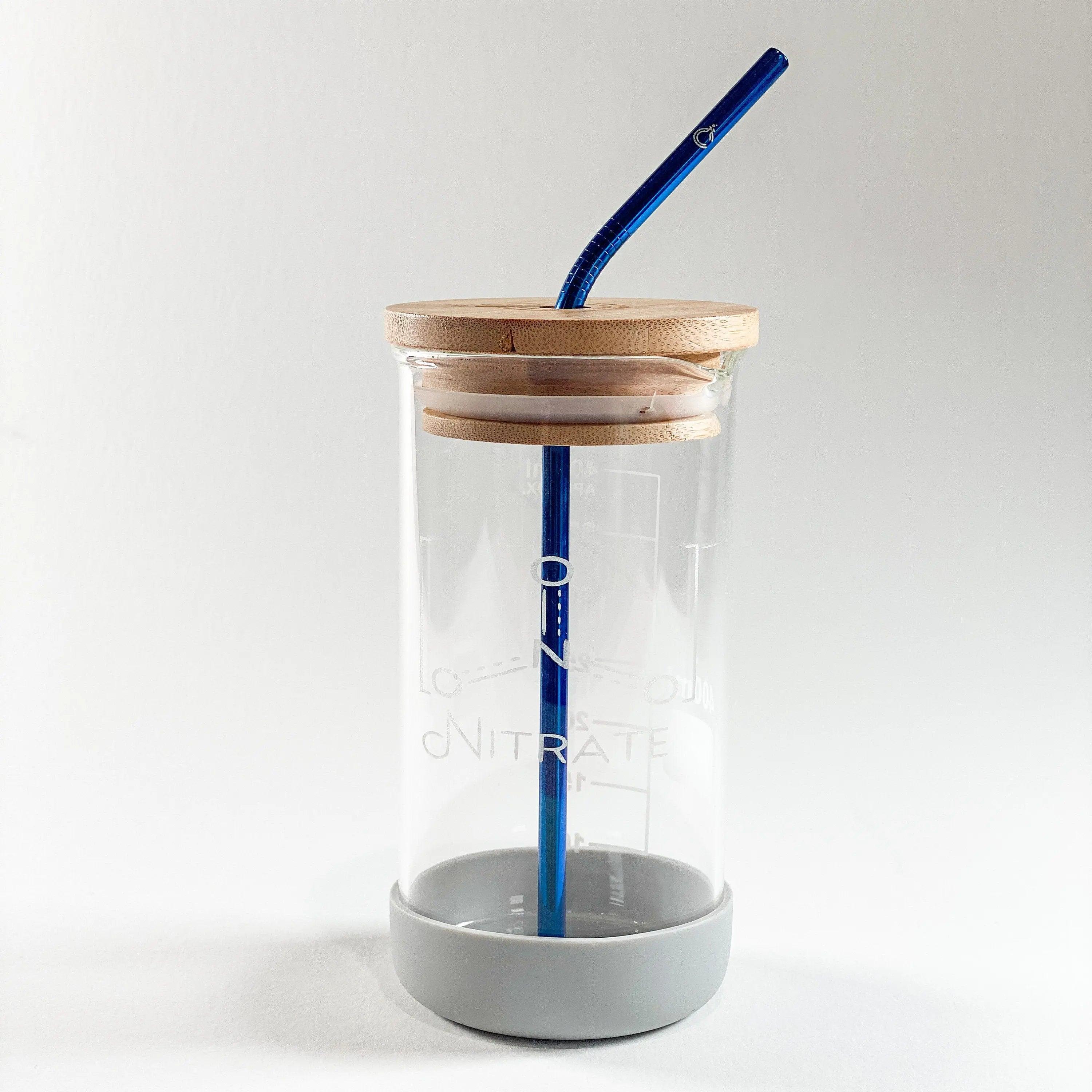 Chemistry Beaker Drink Tumbler with Reusable Straw Set | 400 mL Tall Form |  Science Gift
