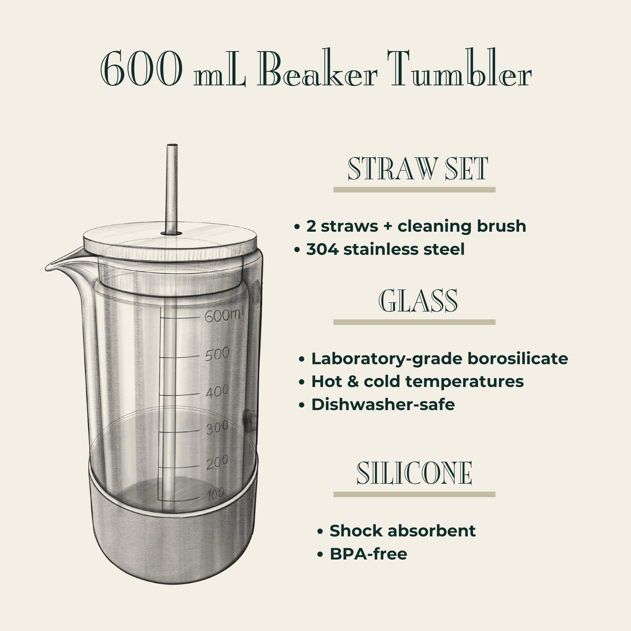 600 mL Beaker Tumbler & Straw Set | Wholesale - The Calculated Chemist