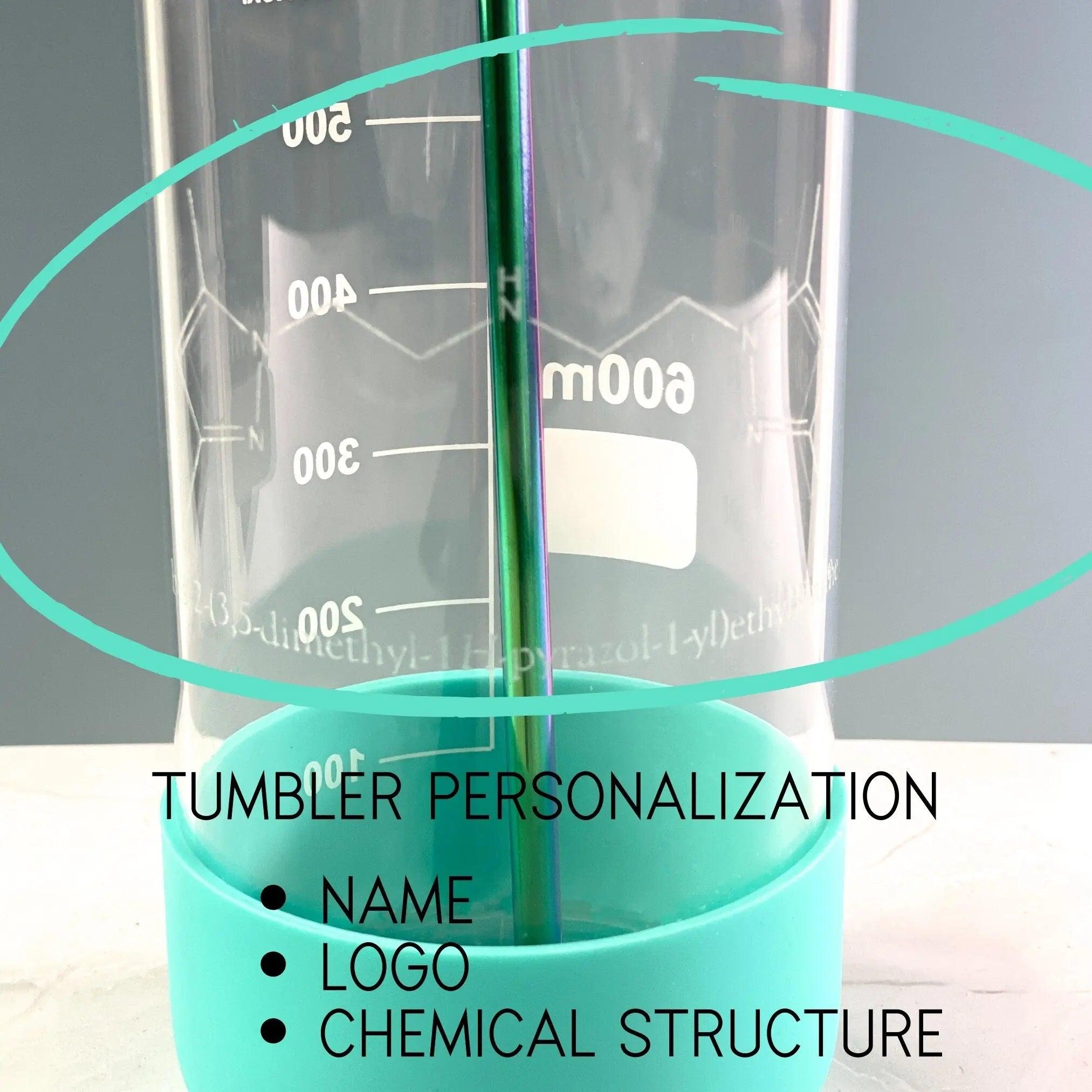 Chemistry Beaker Drink Tumbler With Reusable Straw Set | The Calculated Chemist