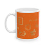 Icons of Chemistry | Orange Ceramic Mug, (11oz, 15oz)