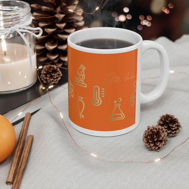 Icons of Chemistry | Orange Ceramic Mug, (11oz, 15oz)