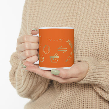 Icons of Chemistry | Orange Ceramic Mug, (11oz, 15oz)