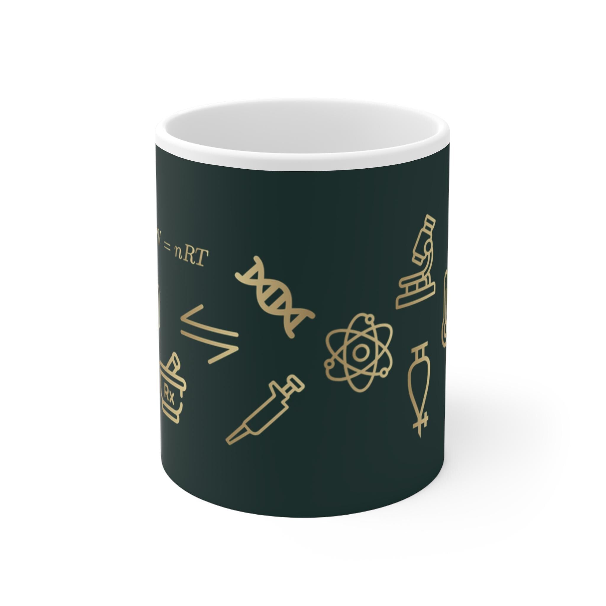 Icons of Chemistry | White Ceramic Mug, 11oz