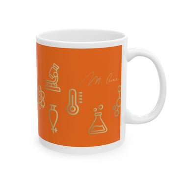 Icons of Chemistry | Orange Ceramic Mug, (11oz, 15oz)