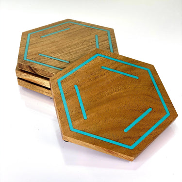 Wood and Acrylic Chemistry Coaster Set | Set of 4 - The Calculated Chemist