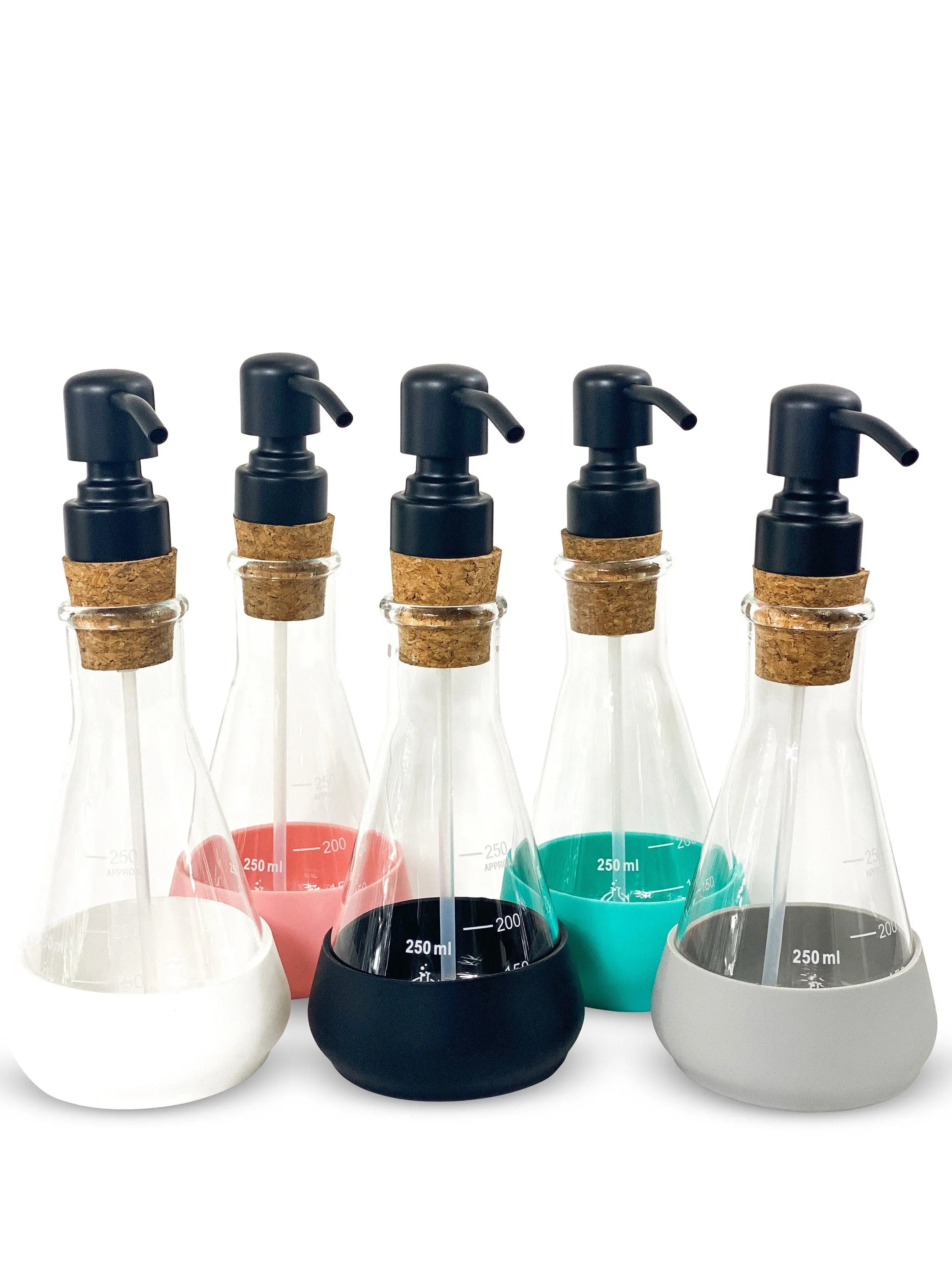 Chemistry bathroom Soap Dispenser with Cork Stopper for science gifts for professionals and academics
